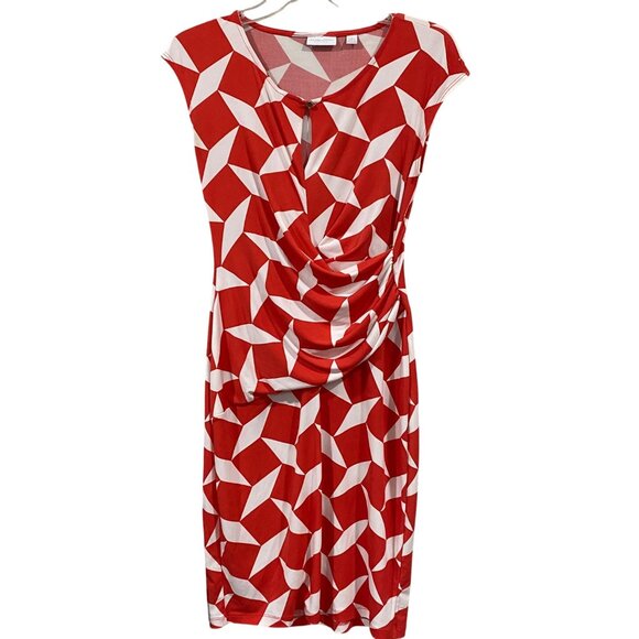 New York & Company Dresses & Skirts - New York Company Red & White Geometric Print Stretch Dress Size XS